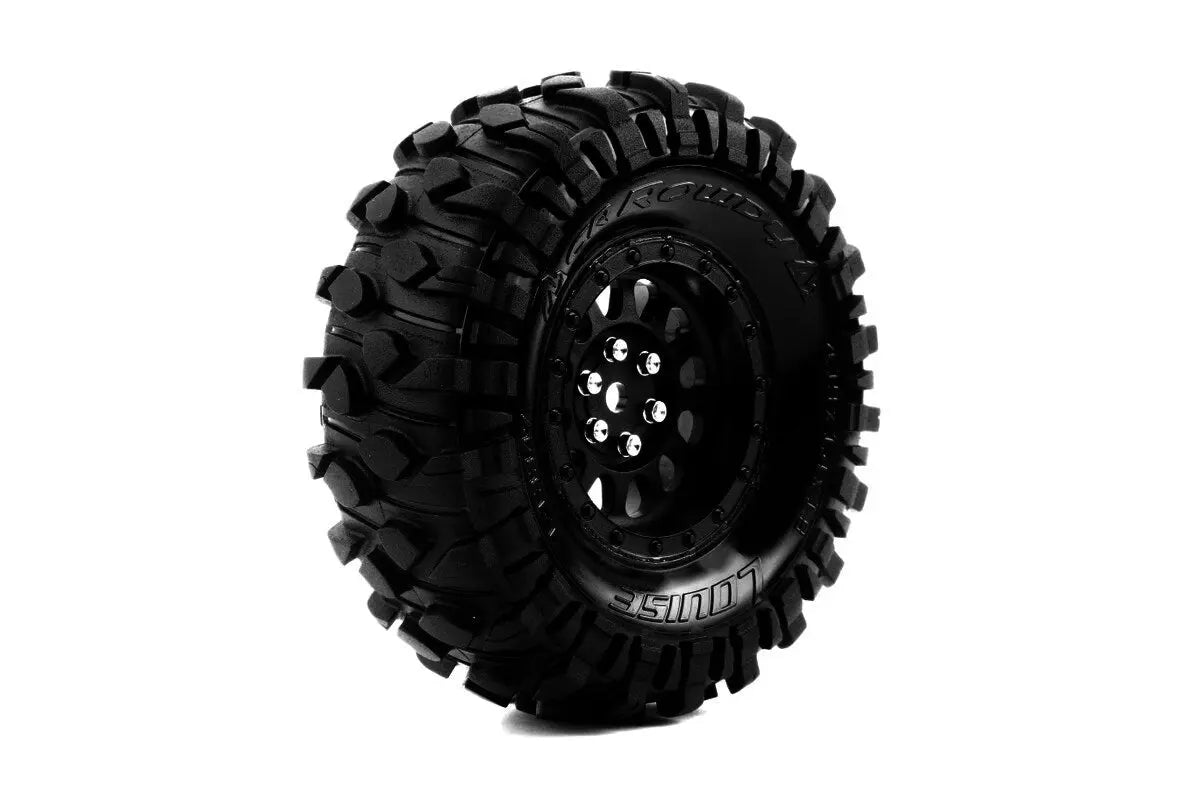 CR-Rowdy Super Soft Crawler Tyre 1.9" class tyre 12mm hex Black chrome Louise