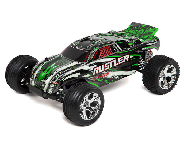 TRAXXAS RUSTLER 2WD STADIUM TRUCK, RTR, 12 TURN 550 MODIFIED MOTOR, ,XL-5 ESC, TQI 2.4 GHZ RADIO, BATTERY & 4 AMP D.C. CHARGER - GREEN